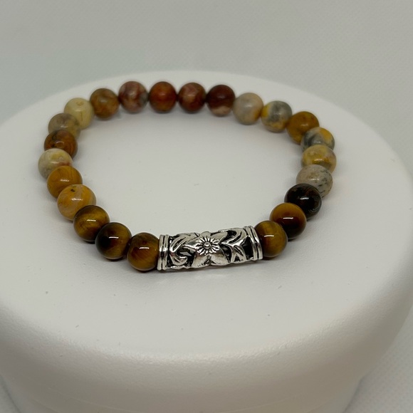 2/$15 Tigers Eye and Natural Stone Beaded Bracelet - Picture 4 of 6